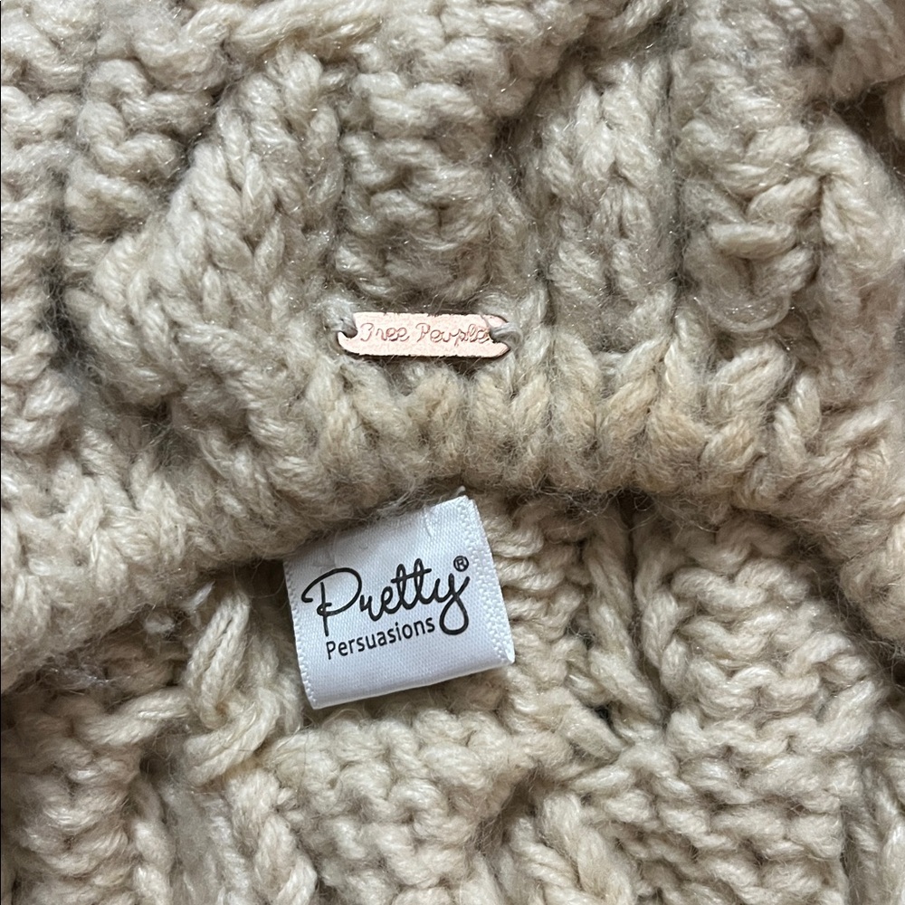 Free People Soft Knit Beanie in Cream - Picture 3 of 3